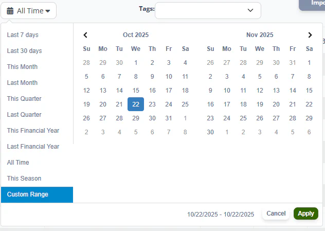 Date filter