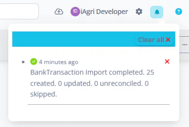 Import notification