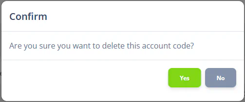 Confirm deletion